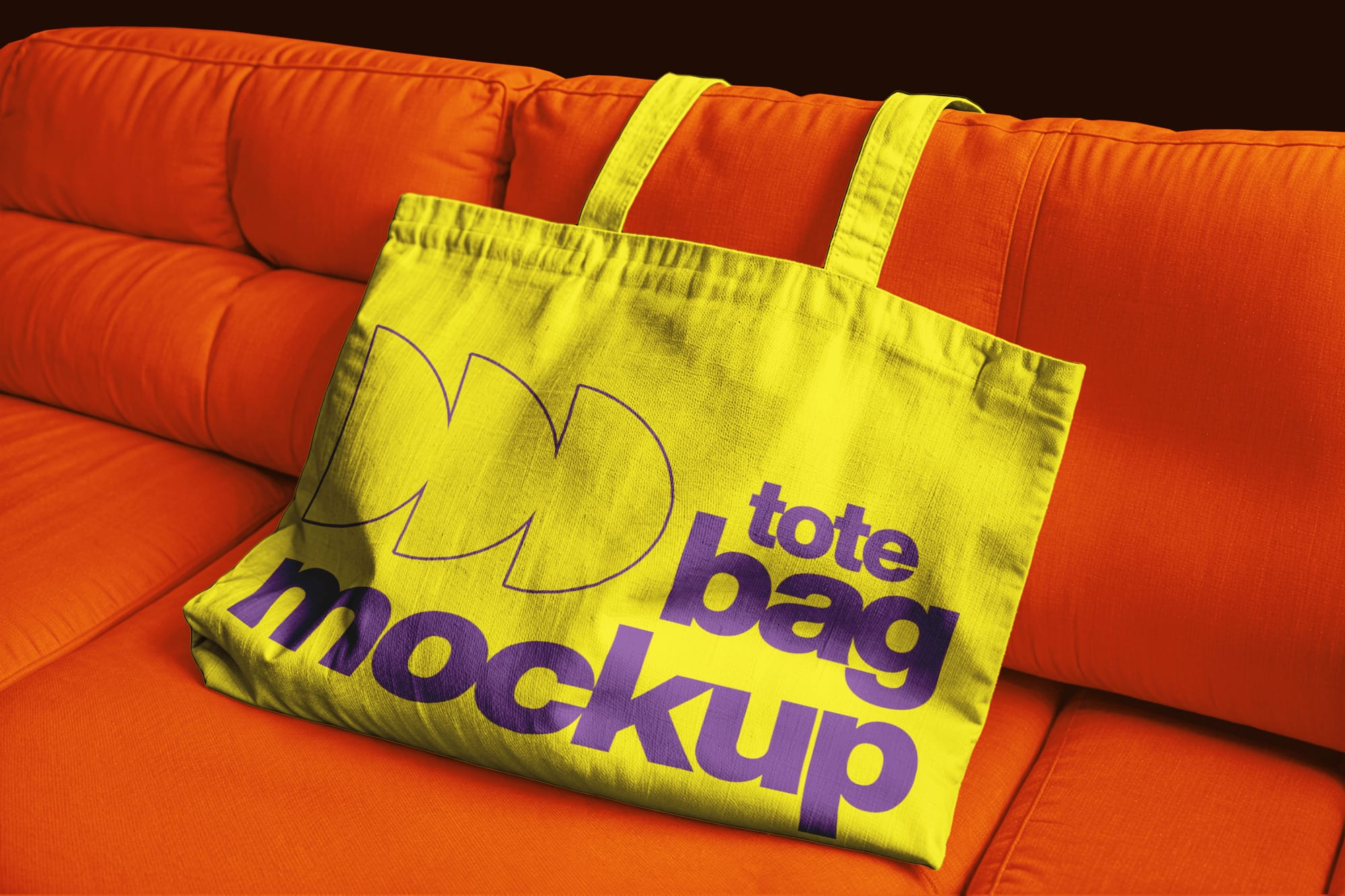Mockup de tote bag con diseño de marca
